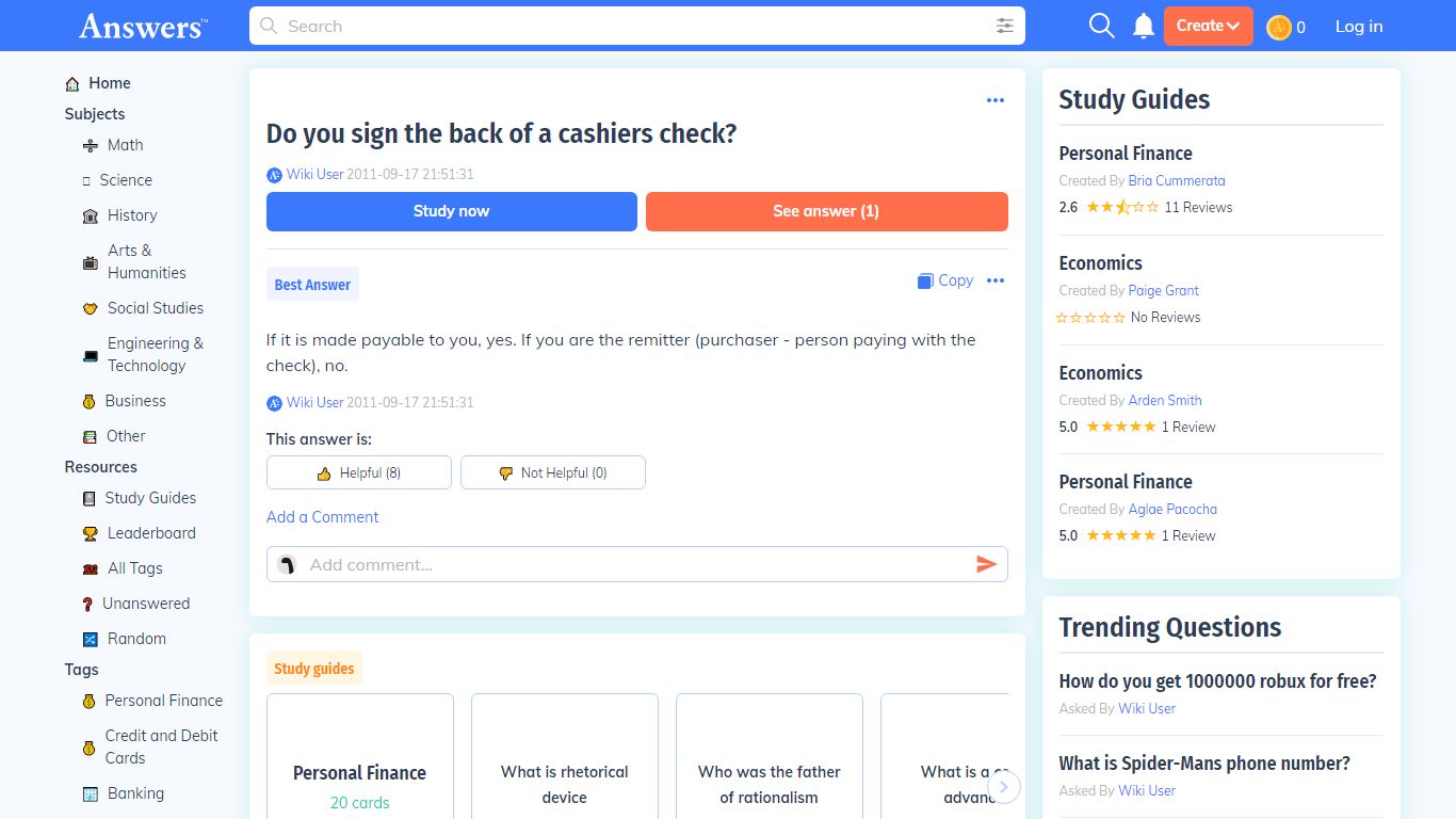 Do you sign the back of a cashiers check? - Answers